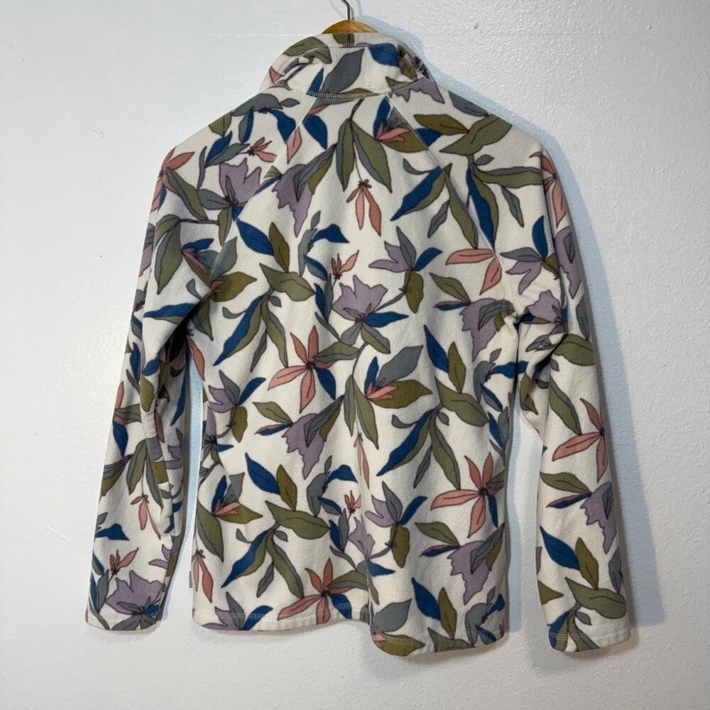 Eddie Bauer Women's Floral Fleece Pullover Small 1/4 Zip Jacket Cream Multicolor - Picture 3 of 7